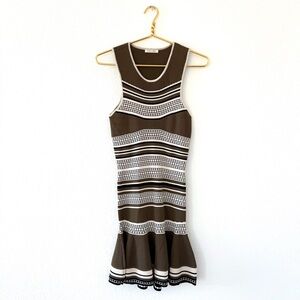 Ronny Kobo Striped Stretch Sleeveless Dress